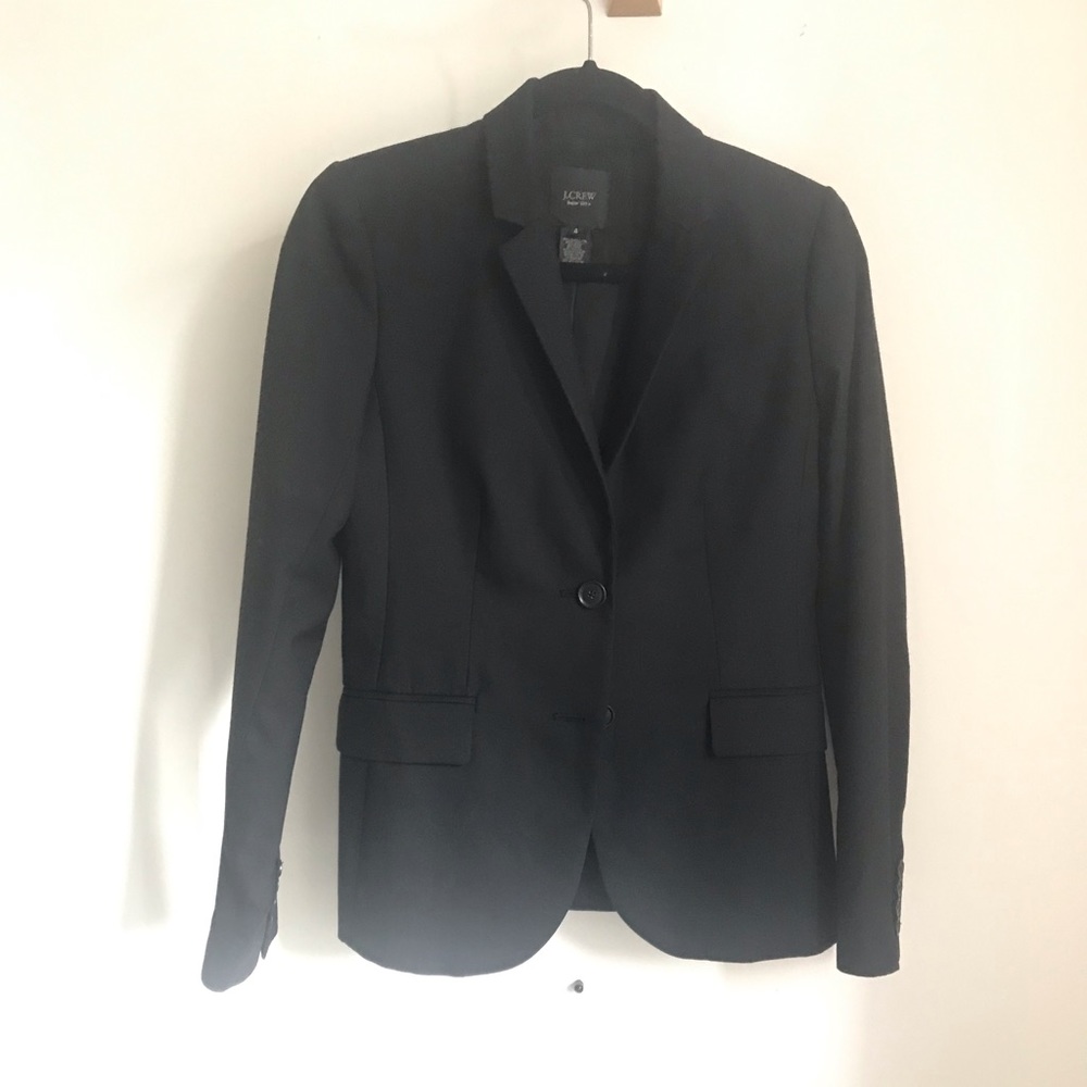 J. Crew Super 120’s Black Blazer